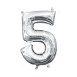 16  Balloon Number  5 - Silver, 1ct on Sale