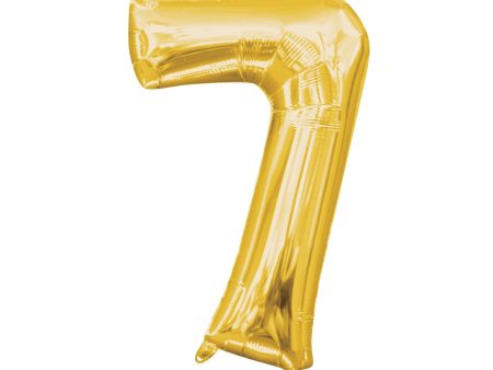 16  Balloon Number  7 - Gold, 1ct For Discount