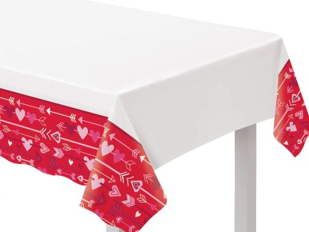 Valentine Wishes Plastic Tablecover For Cheap