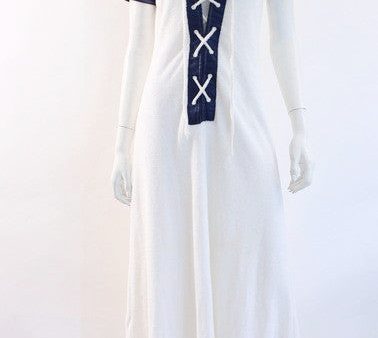 Vintage Lace Up Maxi Dress For Cheap