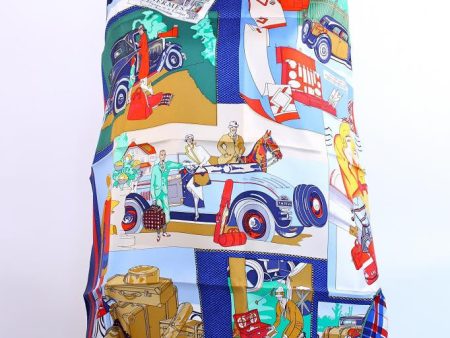 HERMES L Elegance et le Confort en Automobile Silk Scarf Cheap