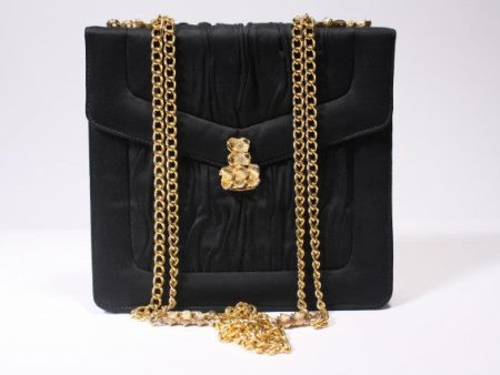 1960s Black Silk and Gold Handbag Sale