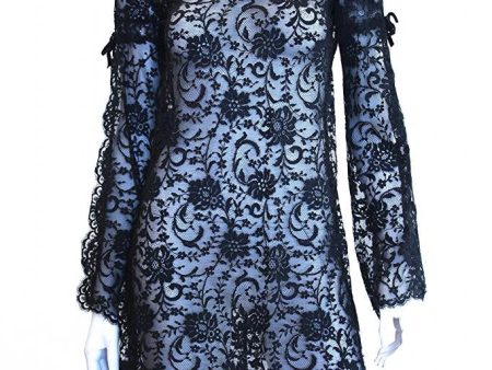 1960s Black Sheer Lace Dress Online