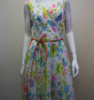 1960s Garden Party Floral Dress Online Hot Sale