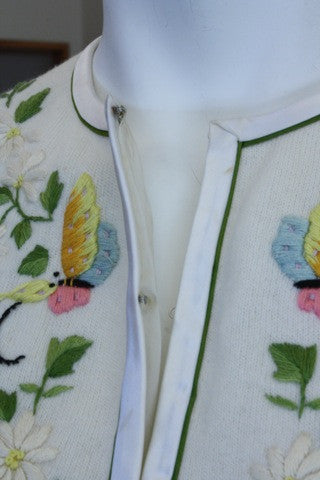 1960s Hand-Embroidered Cardigan Online now