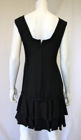 1950s Black Drop Waist Sleeveless Dress Discount