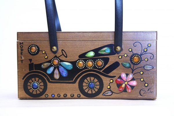 1960s ENID COLLINS  Model T  Car Wooden Purse Fashion