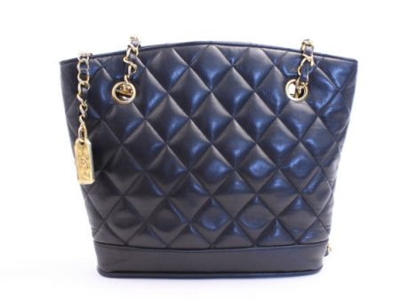 Vintage CHANEL Black Bucket Handbag For Sale