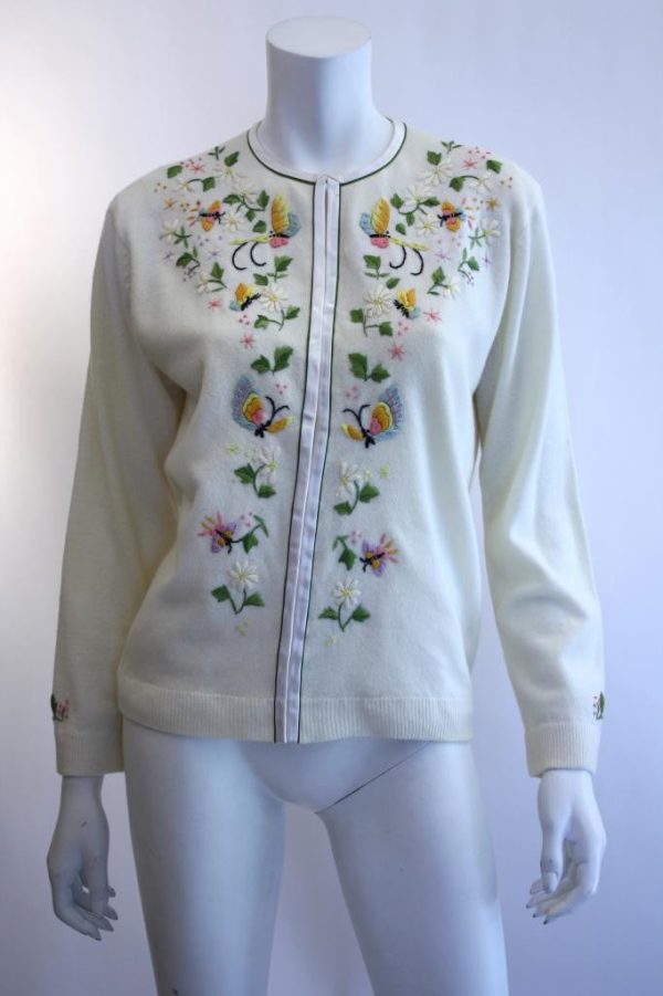 1960s Hand-Embroidered Cardigan Online now