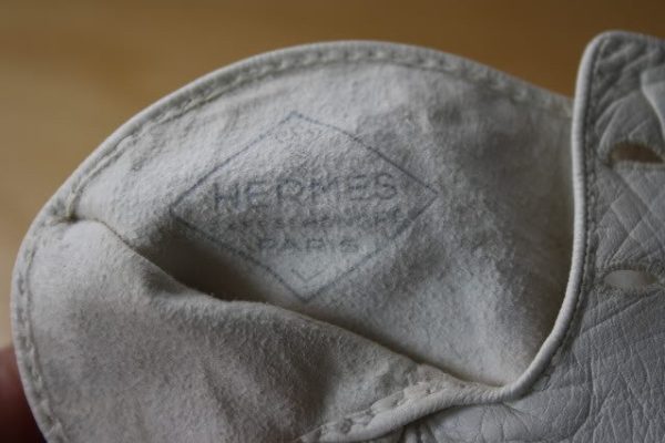 1950s HERMES Unused White Leather Gloves Online