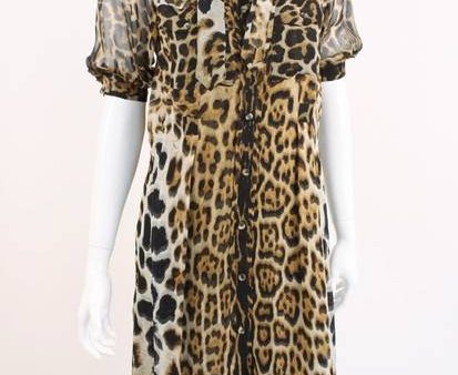 YVES SAINT LAURENT Silk Leopard Dress Hot on Sale