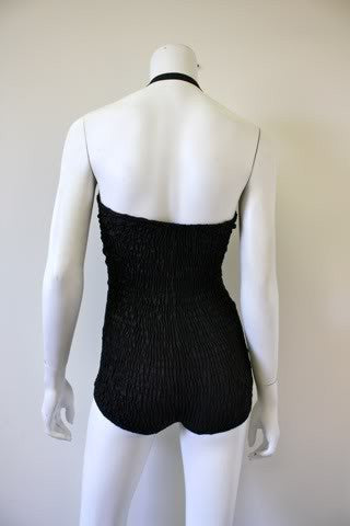 1950s JANZTEN Black Ruched Bathing Swimsuit Hot on Sale