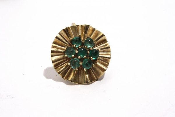 1940s TRABERT HOEFFER MAUBOUSSIN Gold and Emerald Earrings Fashion