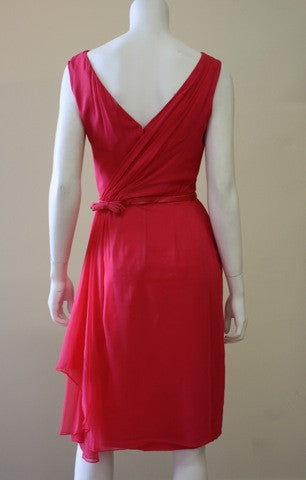 1960s Hot Pink Chiffon Party Dress Discount