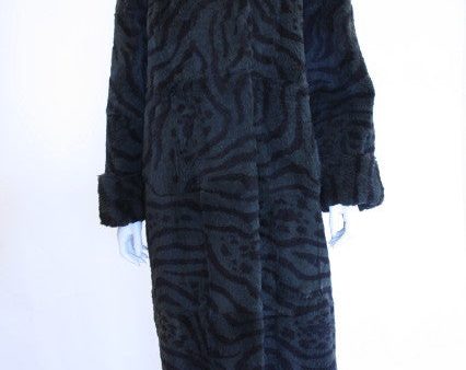 Vintage Zebra Print Rabbit Fur Coat Online Sale