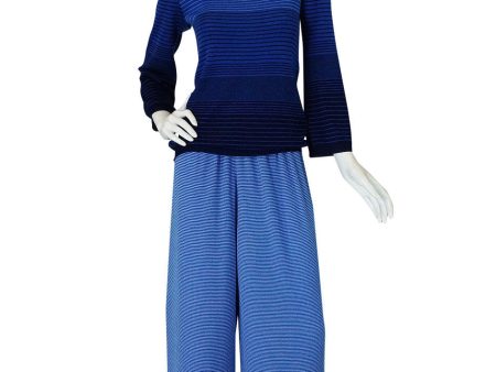 Summer 1975 Givenchy Soft Knit Stripe Pant Suit For Discount