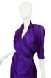 1980s Purple Parachute Silk Thierry Mugler Wrap Dress Fashion