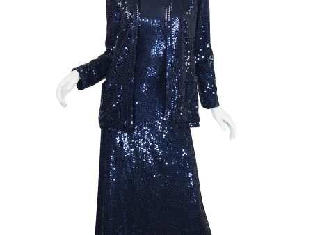 1970s Sequin Harold Levine Dress & Jacket Hot on Sale