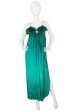 1970s Green Liquid Velvet Bill Tice Maxi Hot on Sale