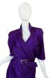 1980s Purple Parachute Silk Thierry Mugler Wrap Dress Fashion